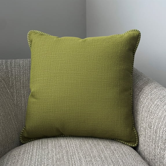 Faux Linen Decorative Throw Pillow Covers, Natural for Sunroom(2 Pack)