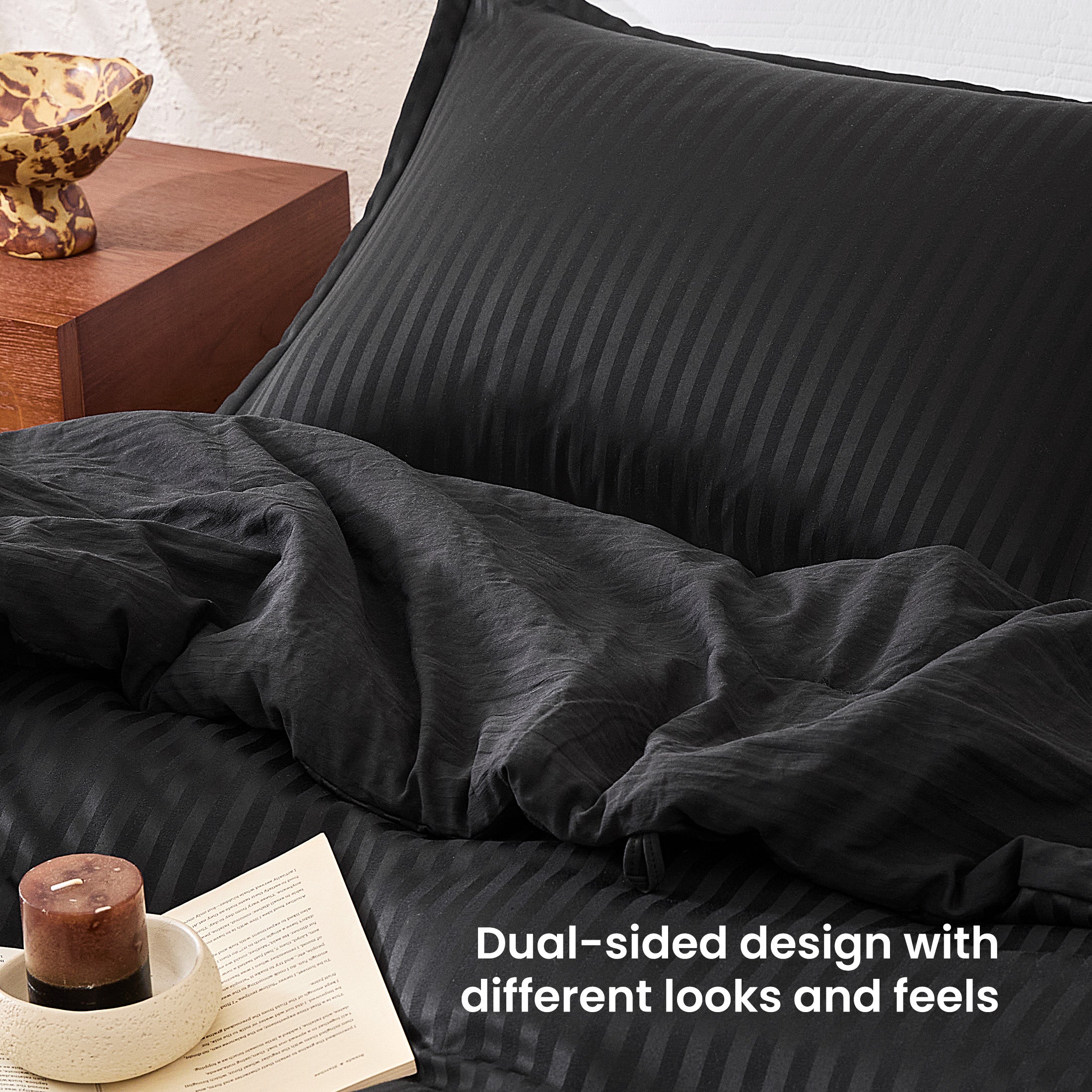 Striped Jacquard Bedding Set, Luxury Ultra Soft Comforter Set