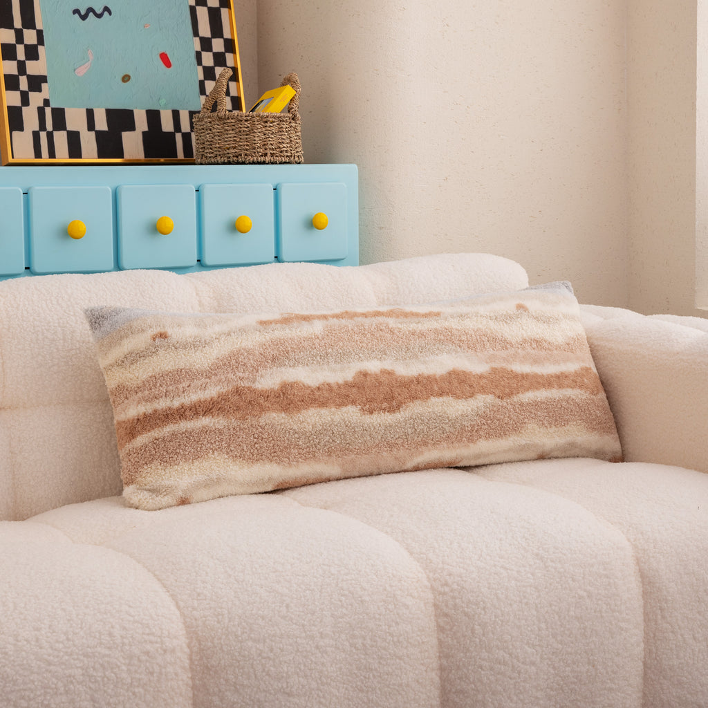 Patchwork Boucle Decorative Throw Pillow Covers, Cute for Toddler Bed(2 Pack)