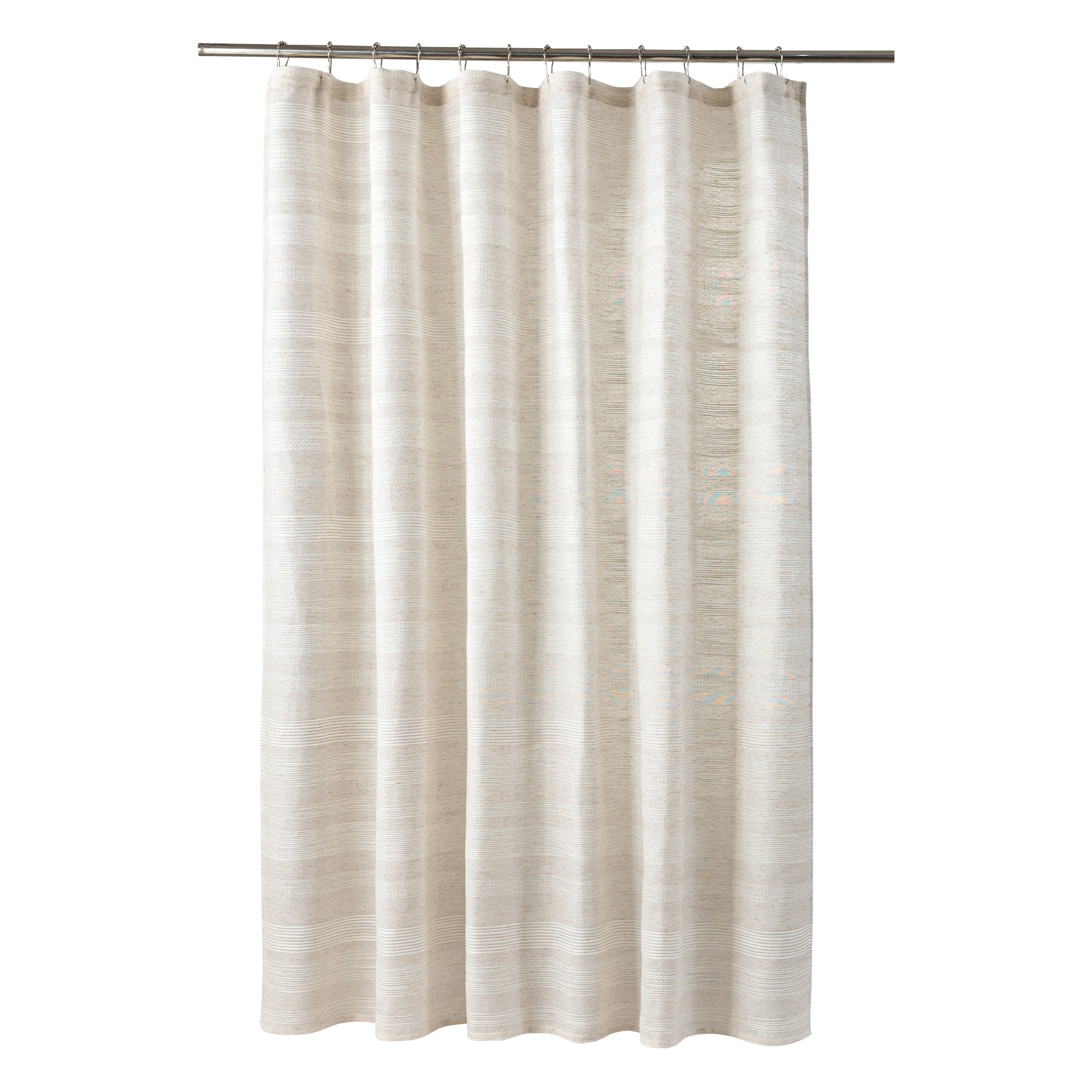 Jacquard Waffle Shower Curtain, Hotel Textured Linen-Look Waterproof Curtains for Bathroom and Bathtubs