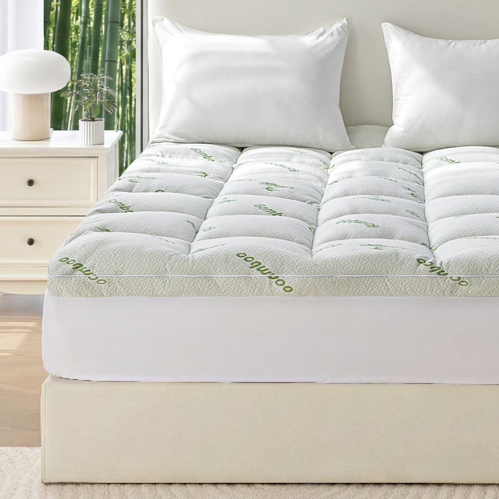 Sleep Zone Bamboo Mattress Topper California with Deep Pockets
