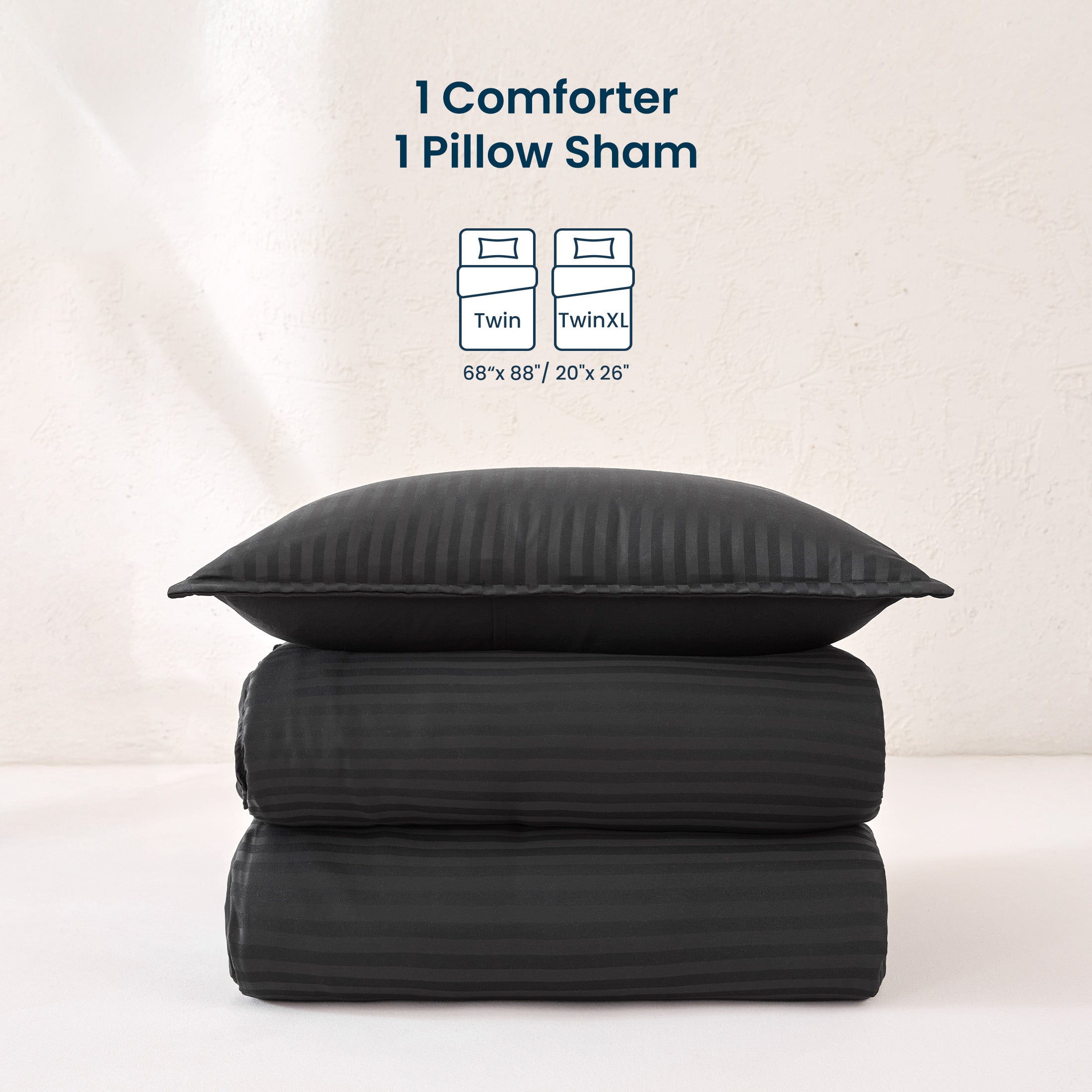Striped Jacquard Bedding Set, Luxury Ultra Soft Comforter Set