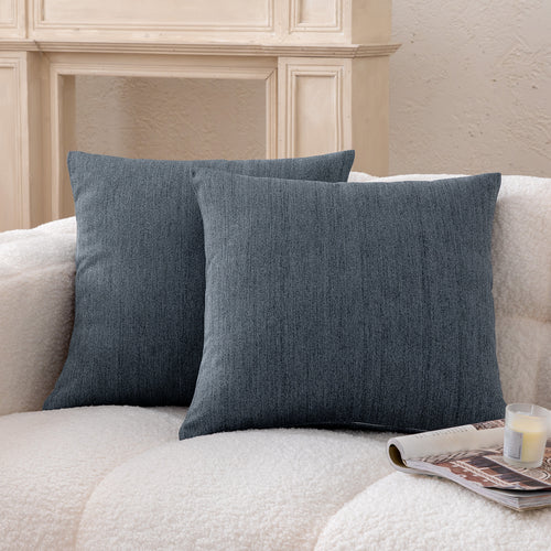 2 Pack 18"x18" Cationic-Dyed Linen Look Throw Pillow Covers