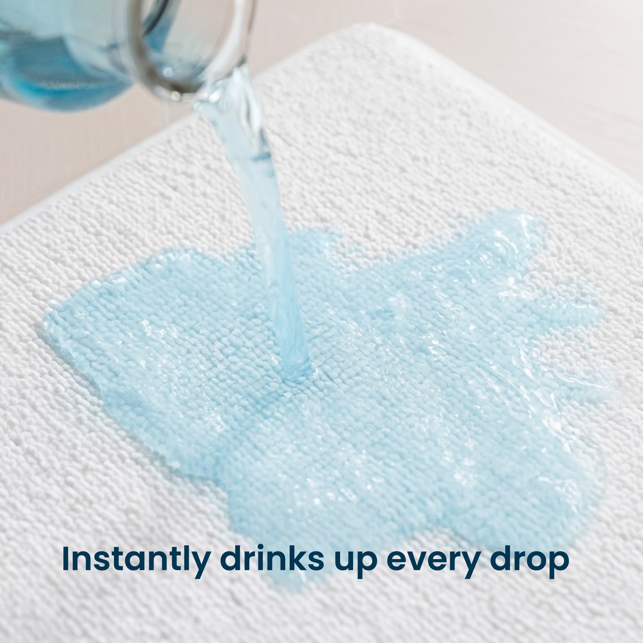 Bathroom Rug, Absorbent Non Slip Bath Mat with Soft Foam Layer, White