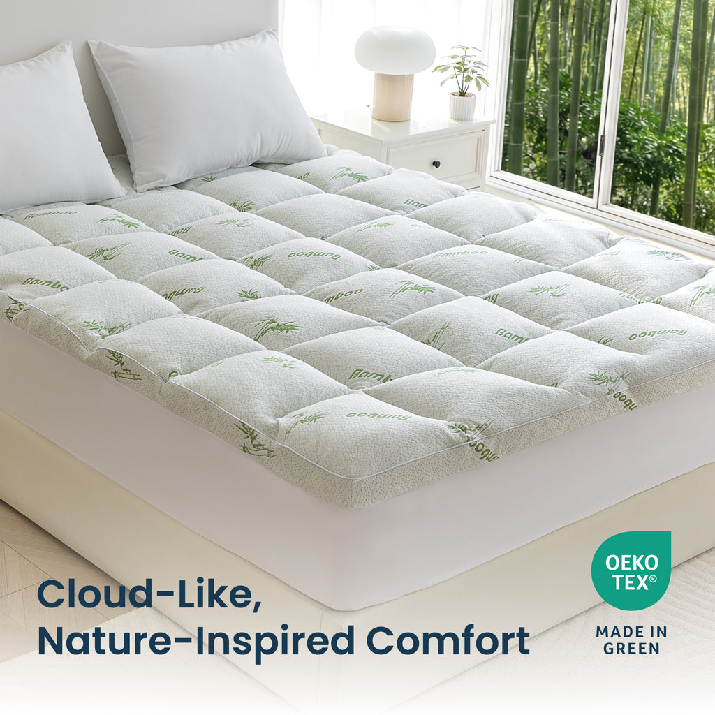 Sleep Zone Bamboo Mattress Topper California with Deep Pockets