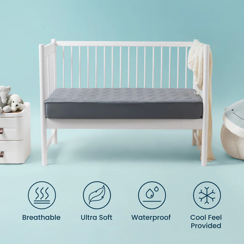Waterproof Cooling Crib Mattress Protector - Quilted & Soft