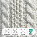 20"x20" Cream Polyester Cable Knit Decorative Throw Pillow Covers, Cozy Pill-Resistant for Bedroom(2 Pack)