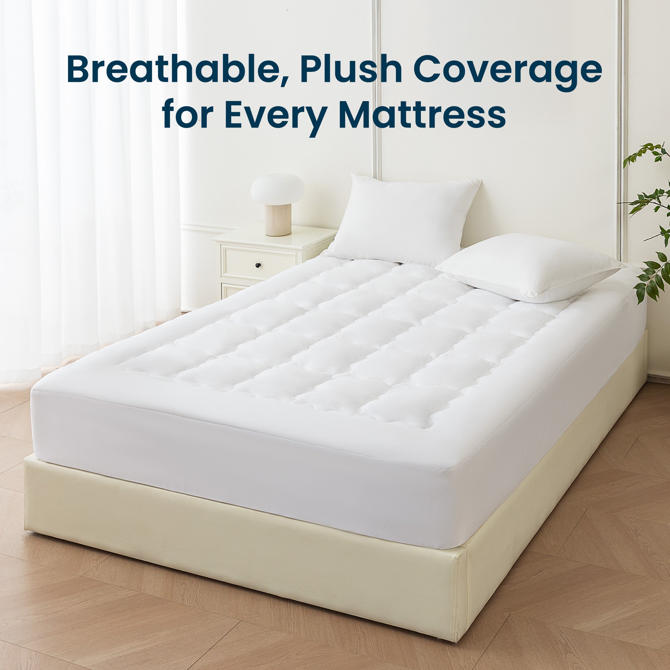 Quilted Mattress Pad, Soft Fluffy Pillow Top Mattress Topper