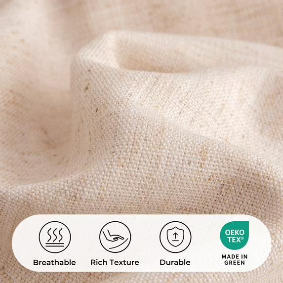 Pillow Shell Double Flange/Linen Blend W/Full Zipper 22X22 Cream W/Tan Stitch 2 Pack