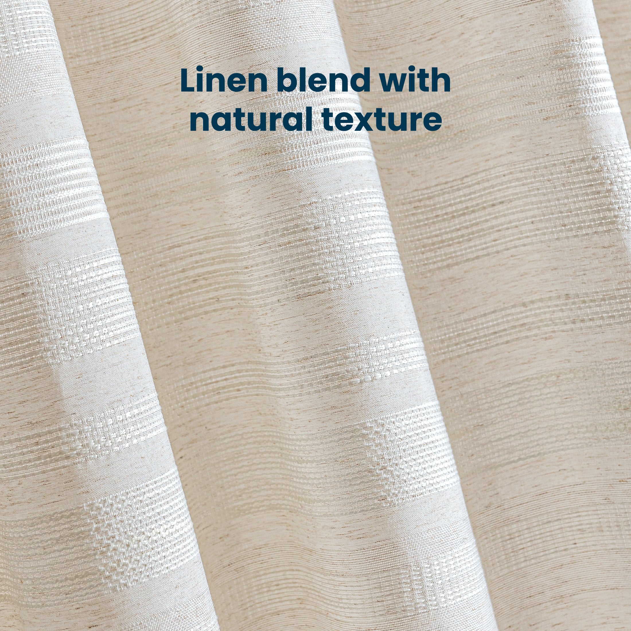 Jacquard Waffle Shower Curtain, Hotel Textured Linen-Look Waterproof Curtains for Bathroom and Bathtubs