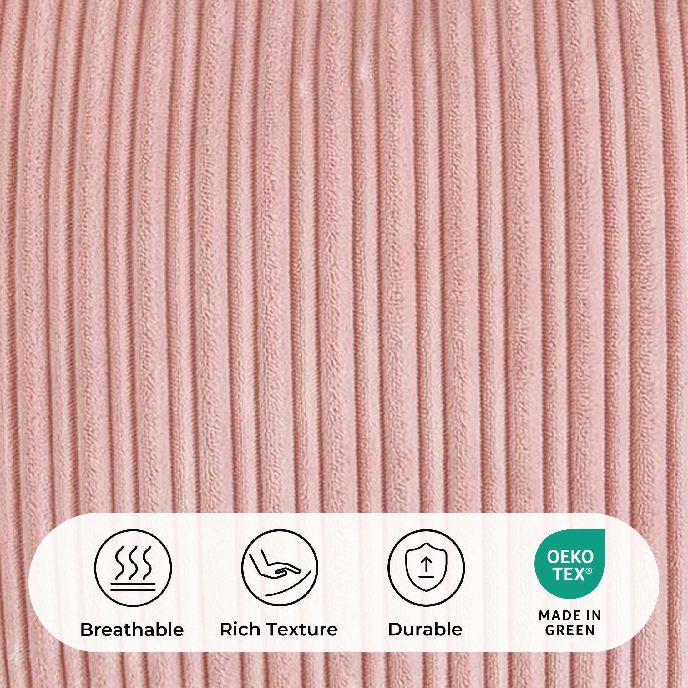 Pillow Shell-Wide Wale Velvet Square Pale Pink