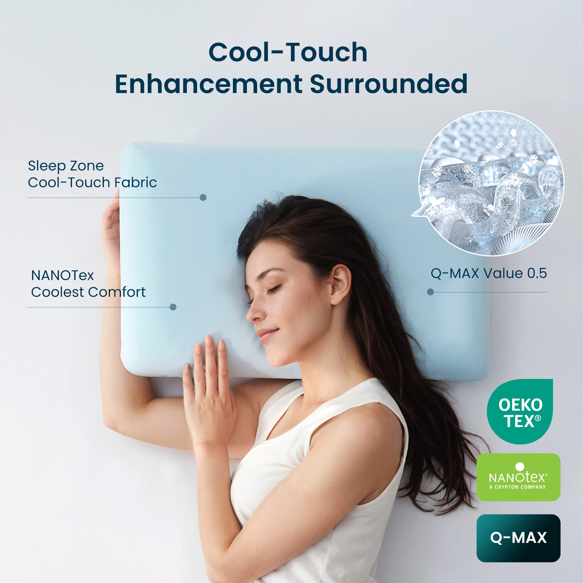 Cooling Memory Foam Pillow - Breathable & Supportive for All Sleep Positions