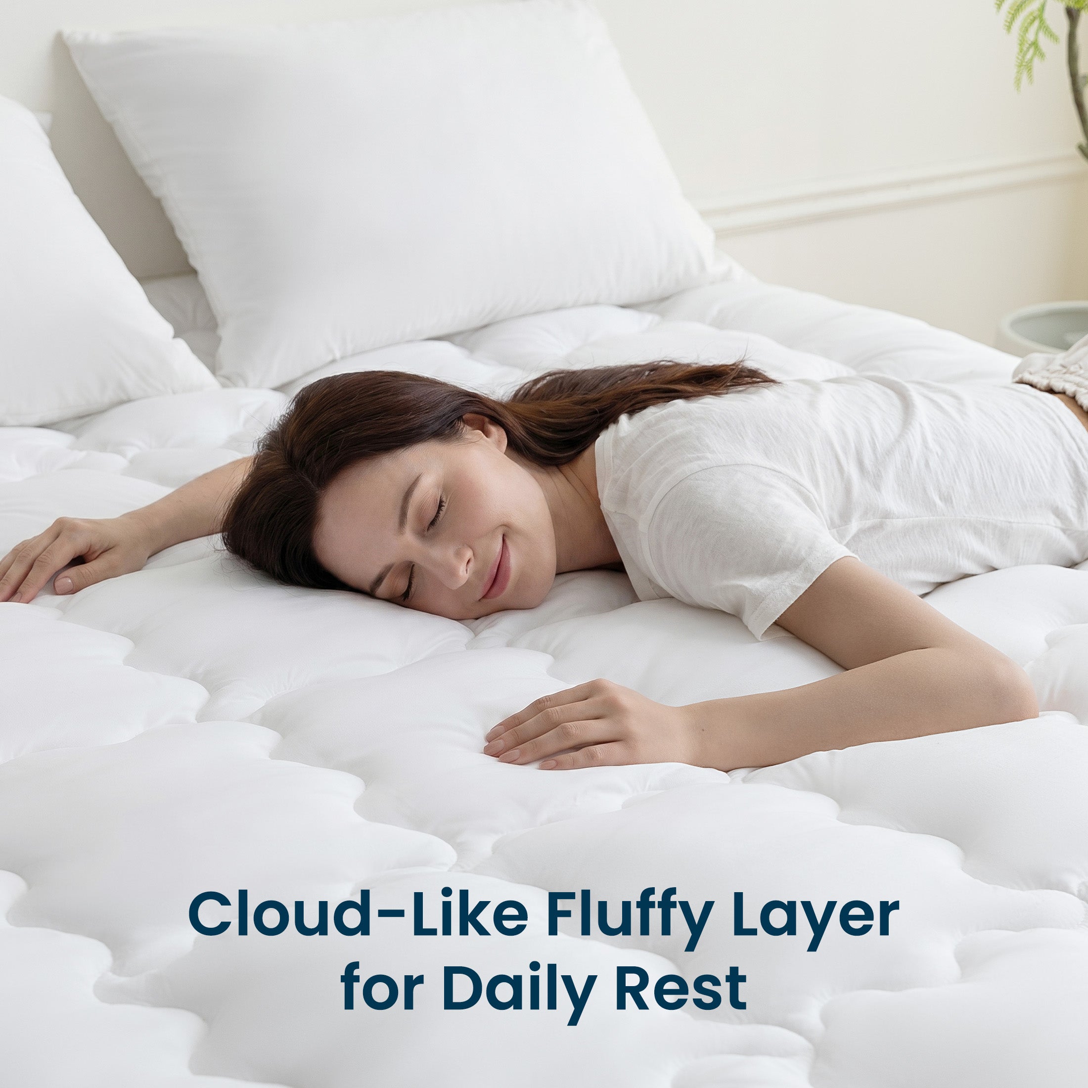 Quilted Mattress Pad, Soft Fluffy Pillow Top Mattress Topper