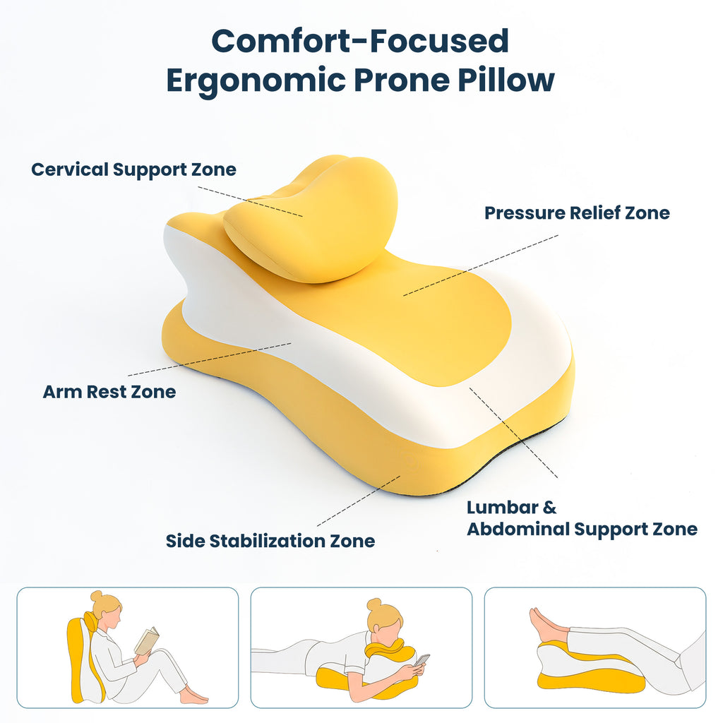 Memory Foam Reading Pillow, Multi-Position Support Bed Pillow for Petite Adults