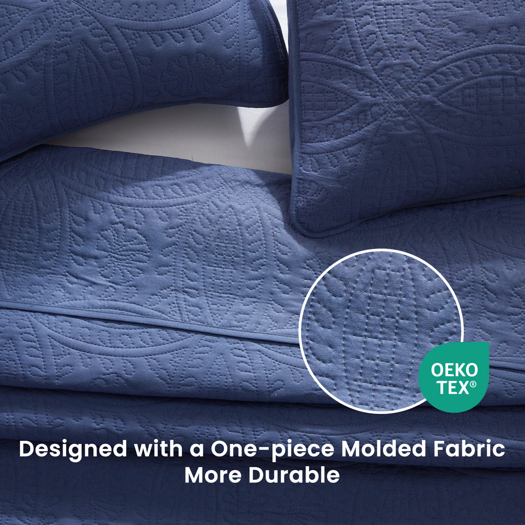 Sleep Zone Ultrasonic Medallion Quilt Set