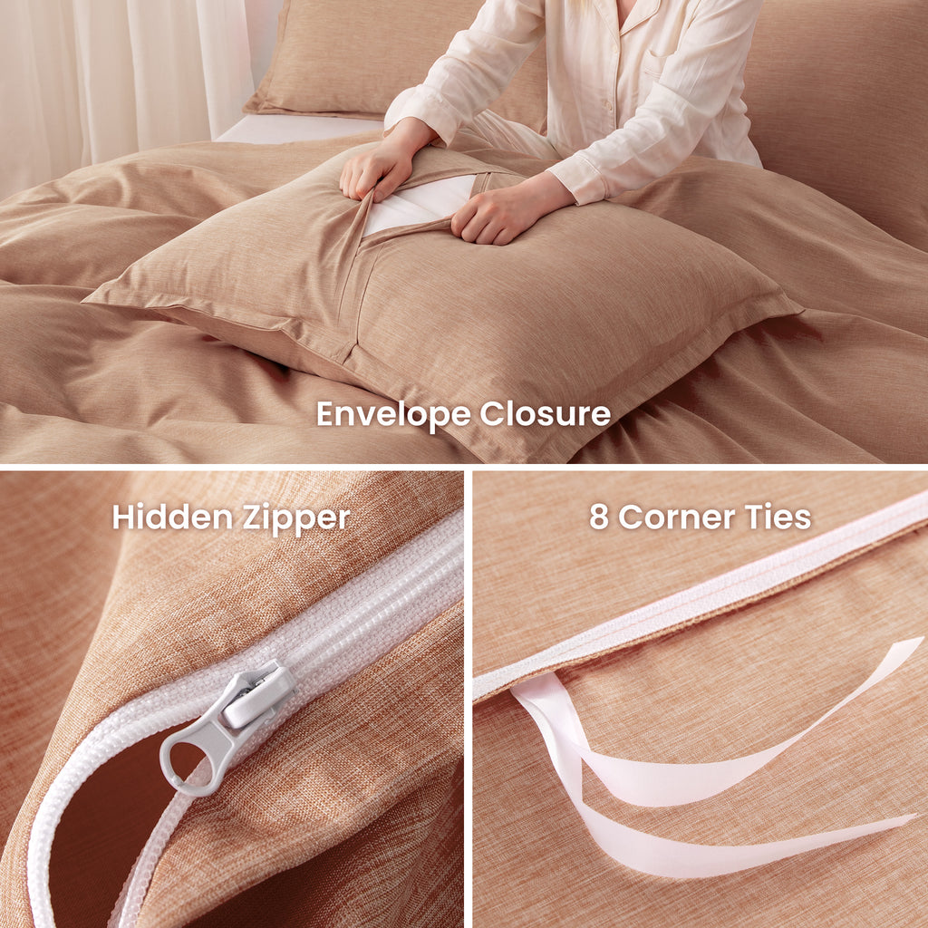 Cationic Microfiber Duvet Cover Set, Soft & Breathable