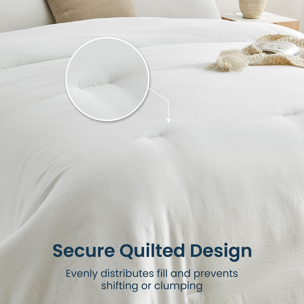 Washed Microfiber Comforter Set, Soft & Breathable