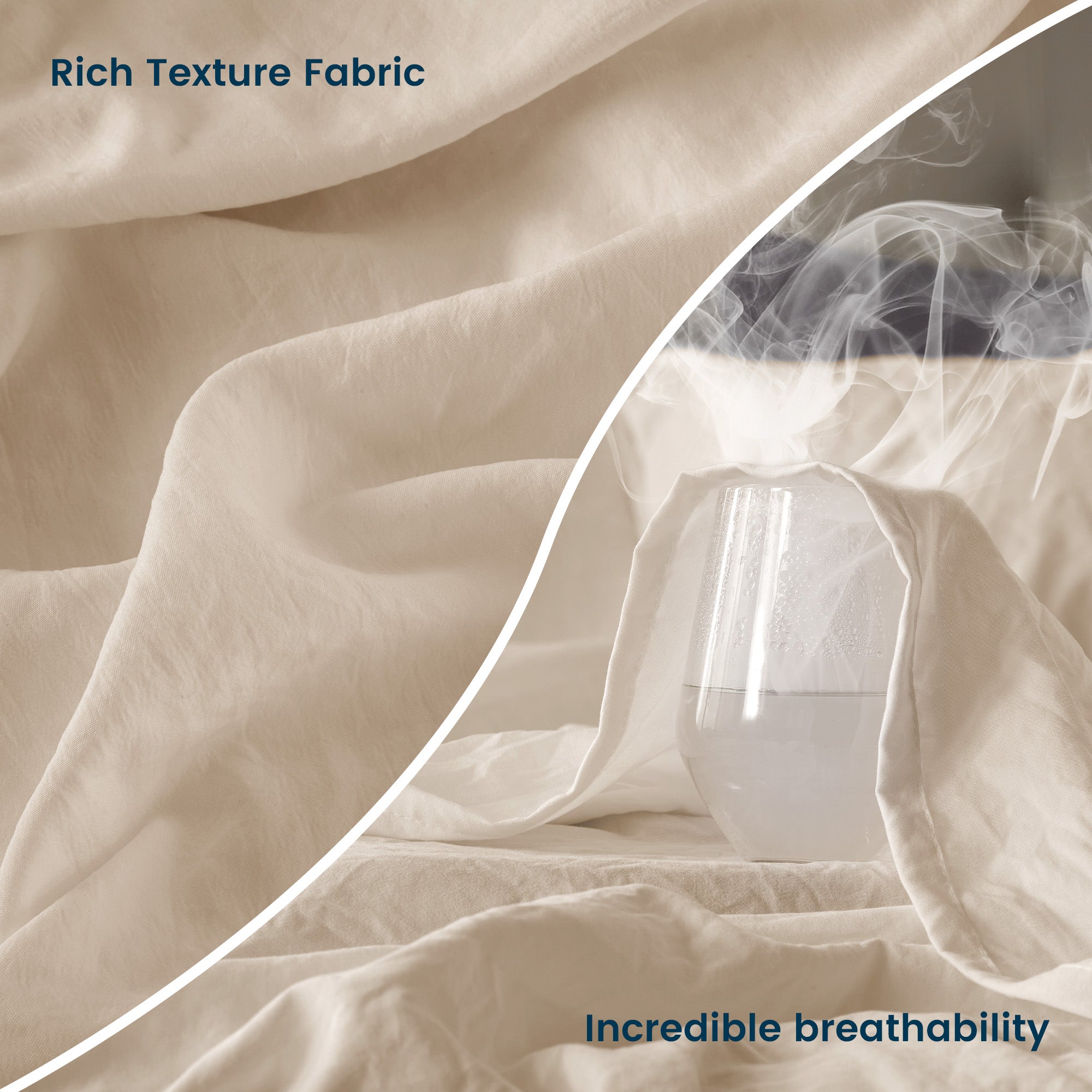 Washed Microfiber - 4 Piece Hotel Luxury Bedding Sheets with Fitted Sheet, Flat Sheet & 2 Pillowcases