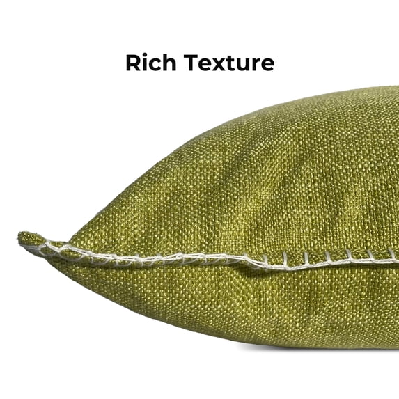 Faux Linen Decorative Throw Pillow Covers, Natural for Sunroom(2 Pack)