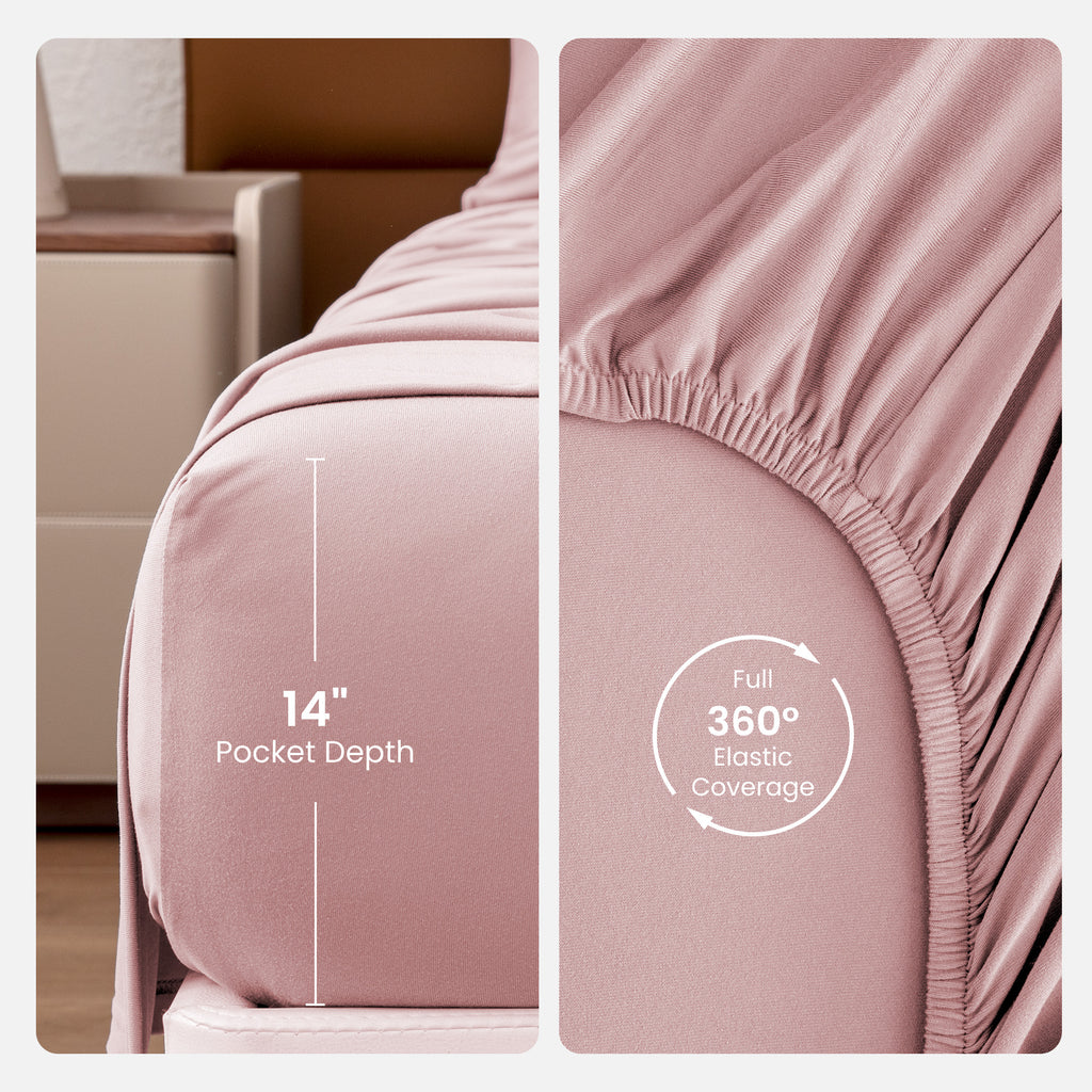 Jersey Knit Sheet Set, 14 Inch Deep Pocket Bedding