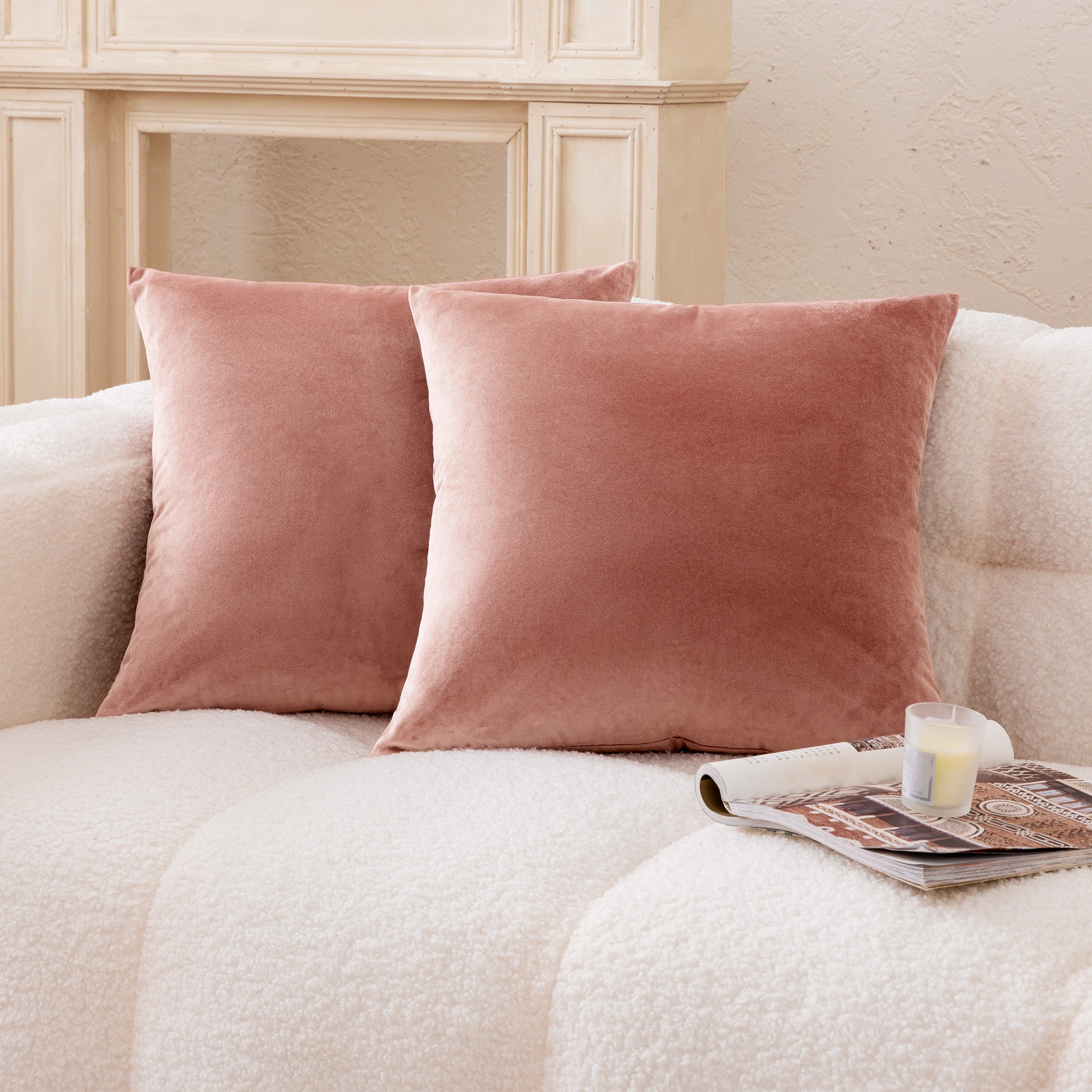 2 Pack 18"x18" Crystal Velvet Decorative Throw Pillow Covers