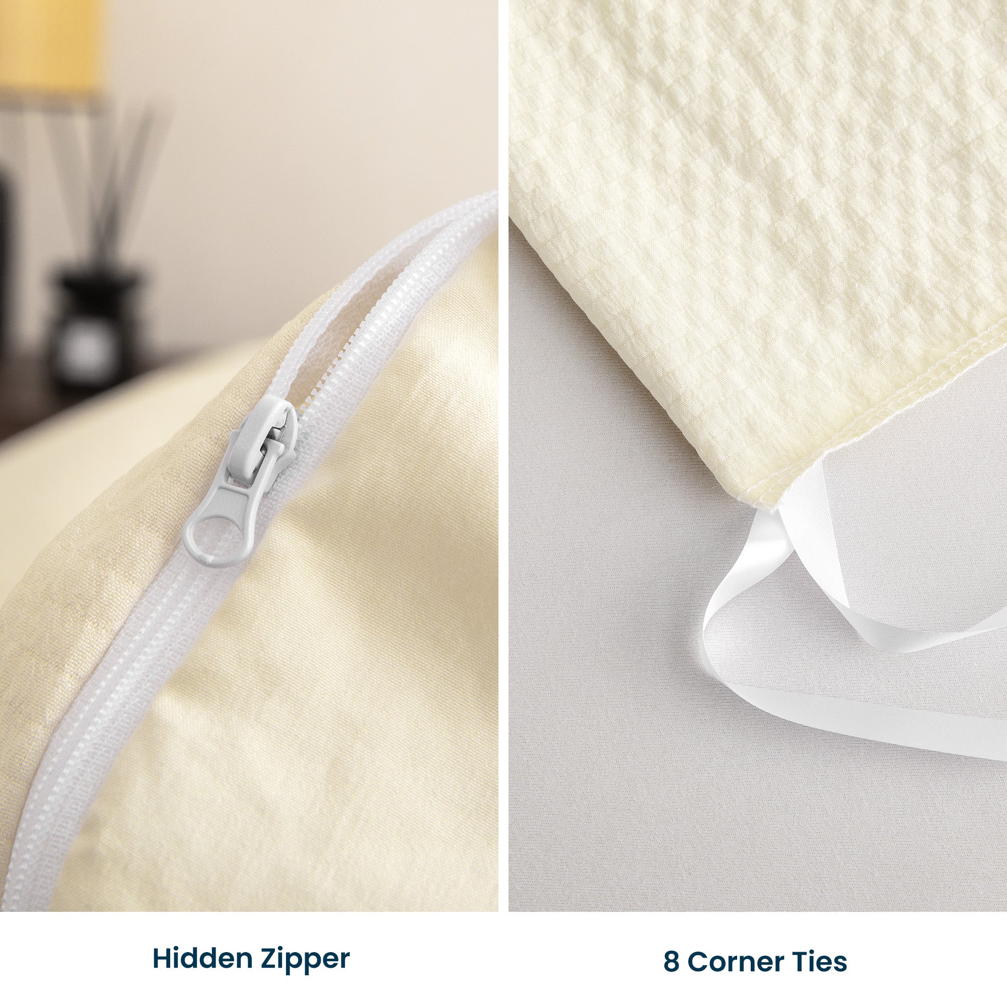 Seersucker Ruffled Duvet Cover Set, Soft Breathable Bedding Set