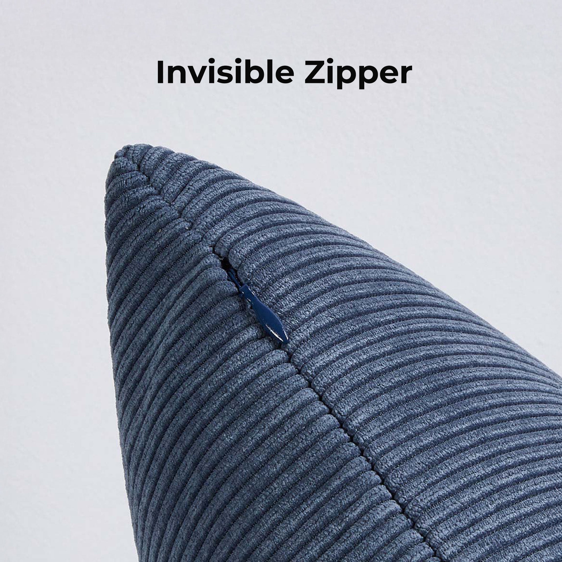 20"x20" Navy Blue Pinwale Corduroy Decorative Throw Pillow Covers, Retro for Den(2 Pack)