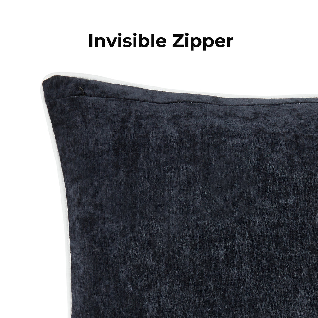 20"x20" Maya Velvet Contrast Cording Decorative Throw Pillow Covers (2 Pack)