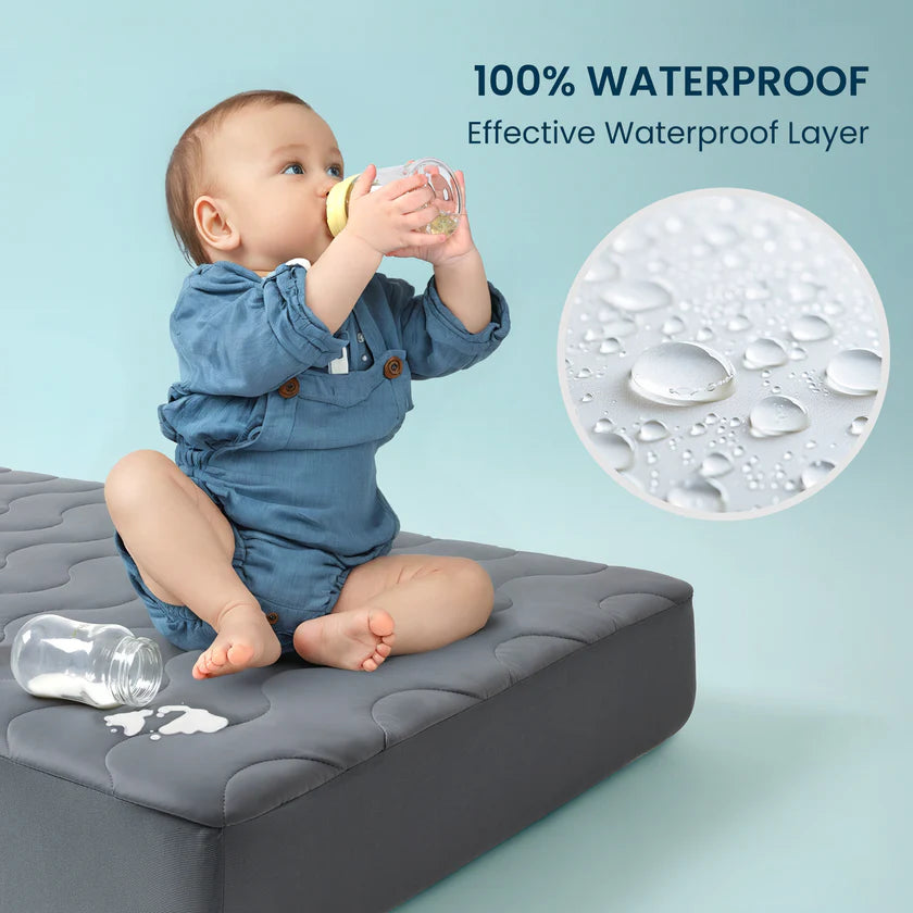 Waterproof Cooling Crib Mattress Protector - Quilted & Soft