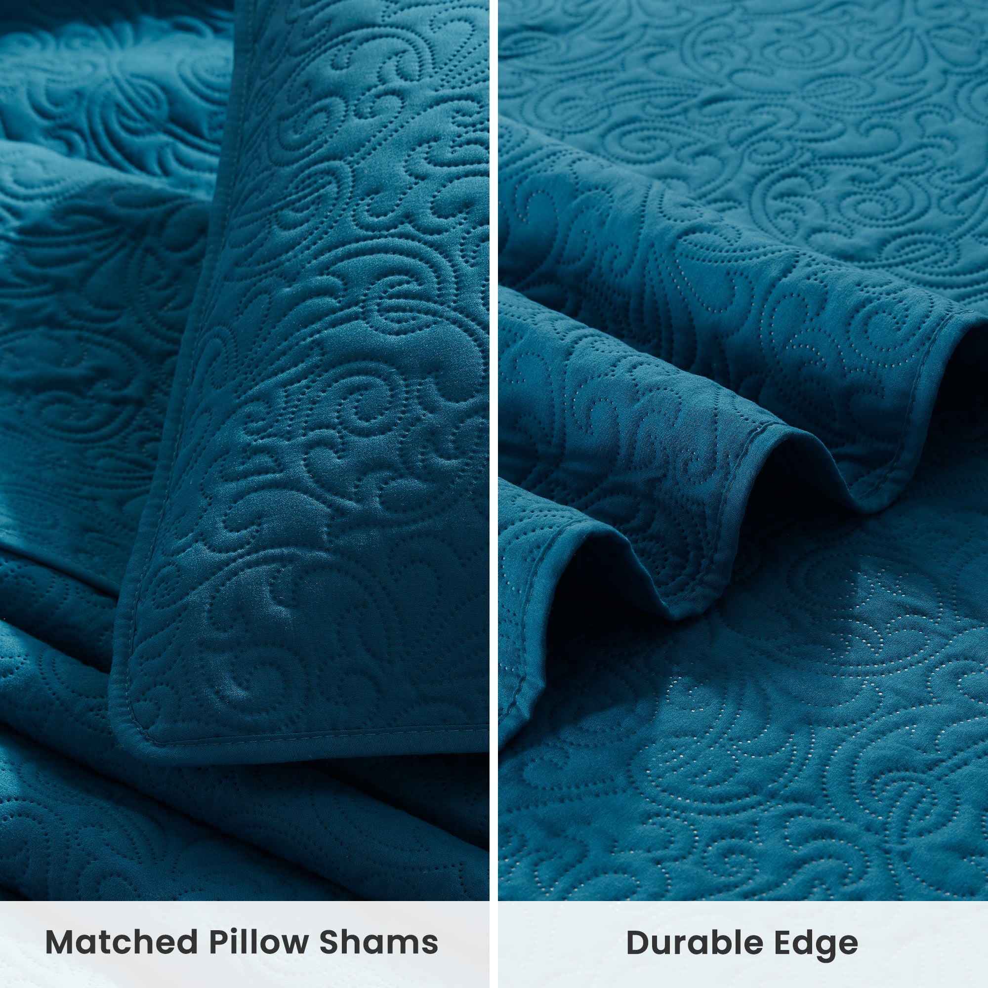 Sleep Zone Ultrasonic Scroll Quilt Set