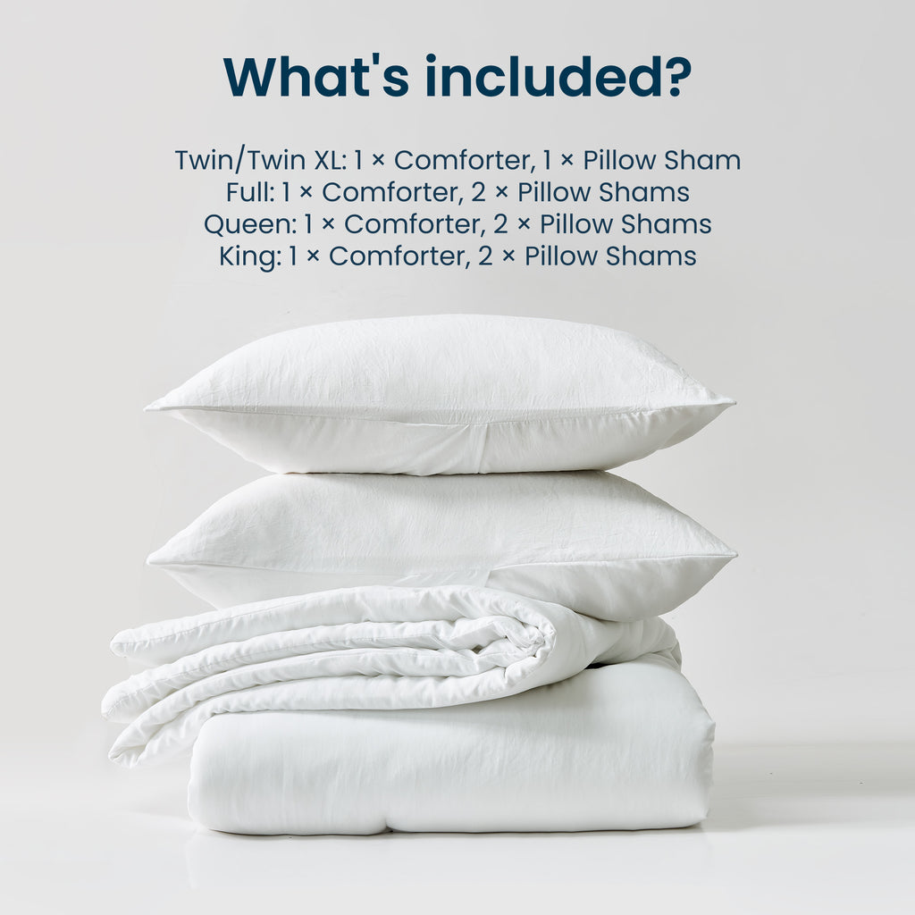 Washed Microfiber Comforter Set, Soft & Breathable