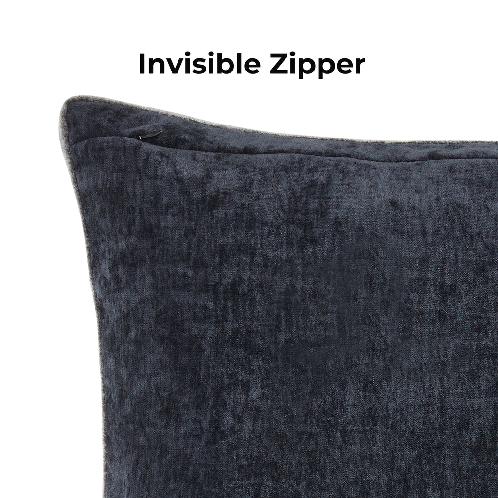 22"x22" Chenille Contrast Gusset Decorative Throw Pillow Covers, Vibrant for Entryway Bench(2 Pack)