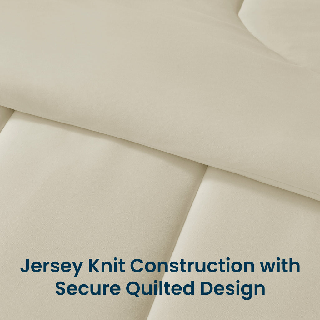 145gsm Luxury Jersey-Knit Comforter Set, Ultra Soft All Season Bedding