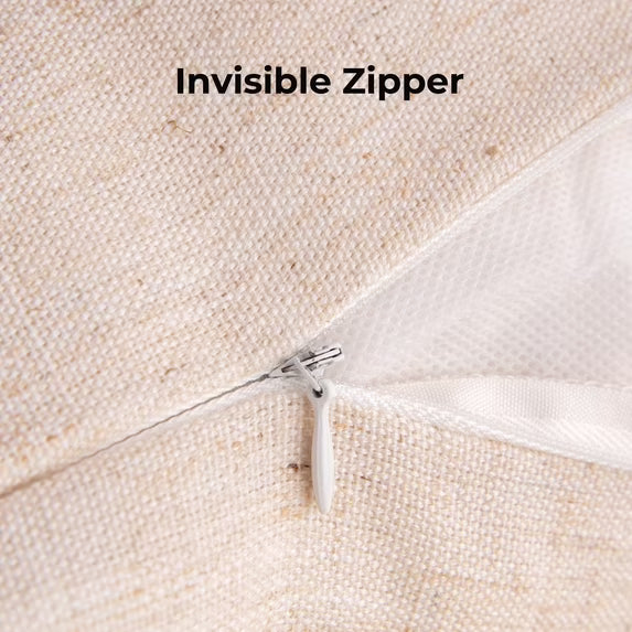 Pillow Shell Double Flange/Linen Blend W/Full Zipper 22X22 Cream W/Tan Stitch 2 Pack