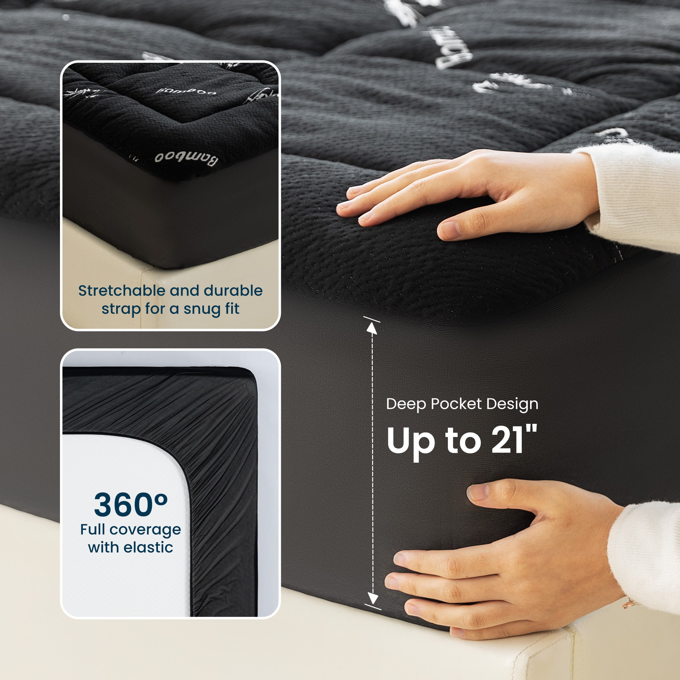 Sleep Zone 11oz Rayon from Bamboo Mattress Pad