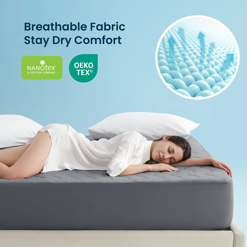 Cooling Mattress Pad, Waterproof Bedding Protector for Hot Sleepers