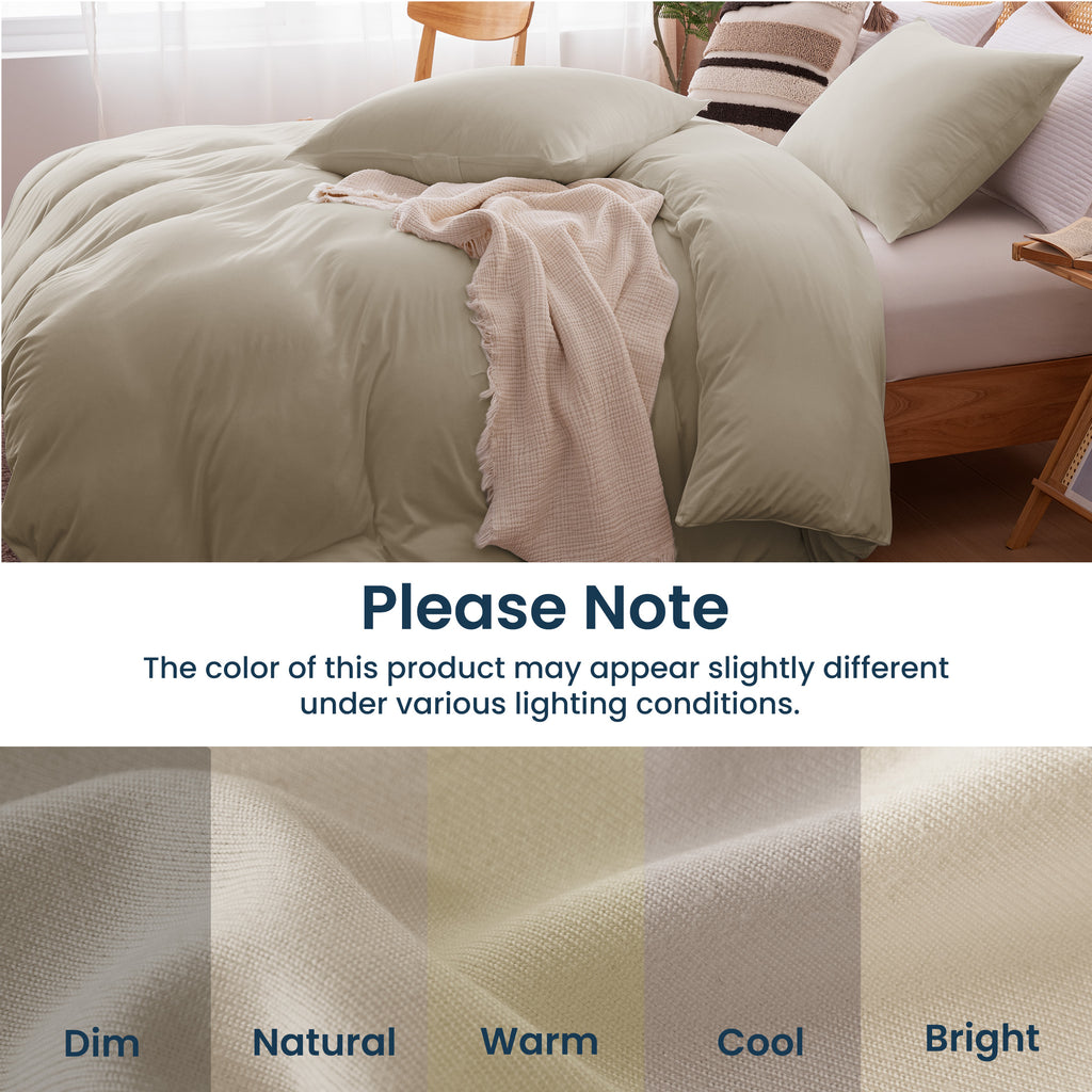 145gsm Duvet Cover Set Soft Jersey-Knit Microfiber Bedding with Zipper & Corner Ties