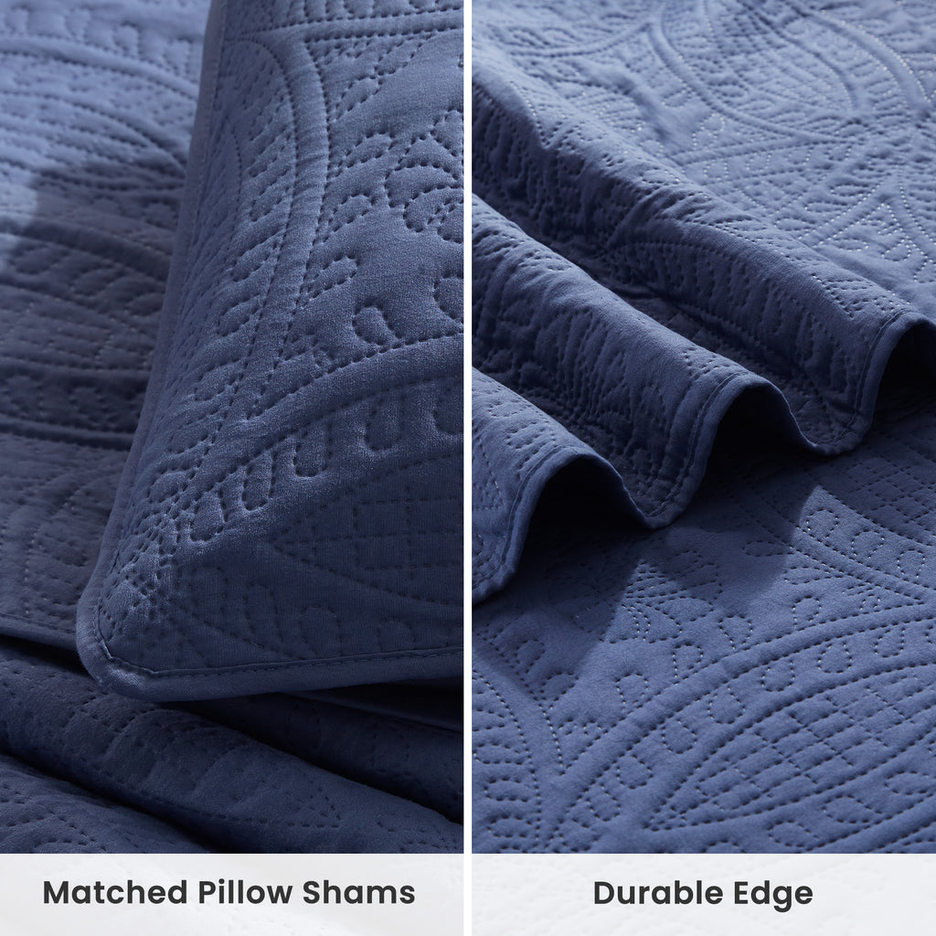 Sleep Zone Ultrasonic Medallion Quilt Set