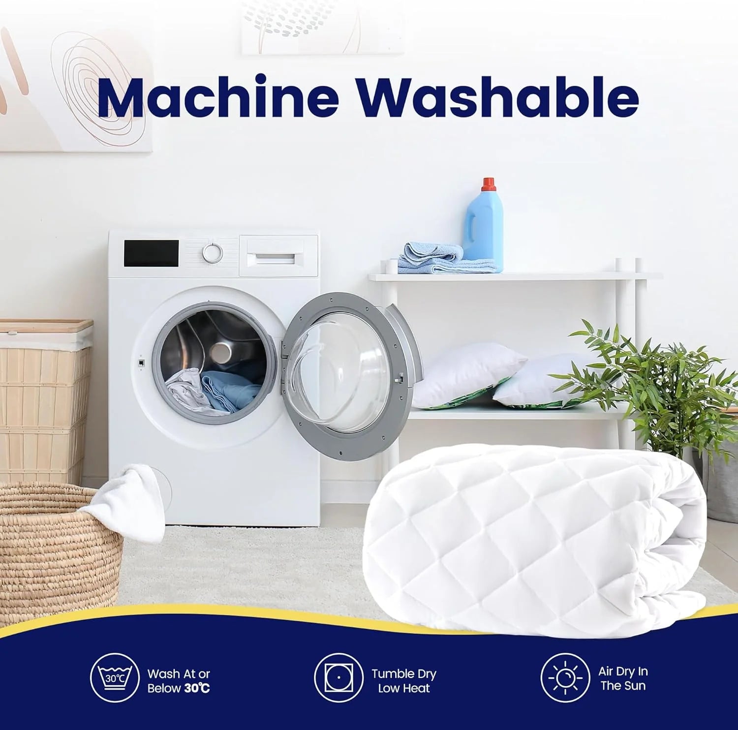 Quilted Fitted Mattress Protector, Mattress pad