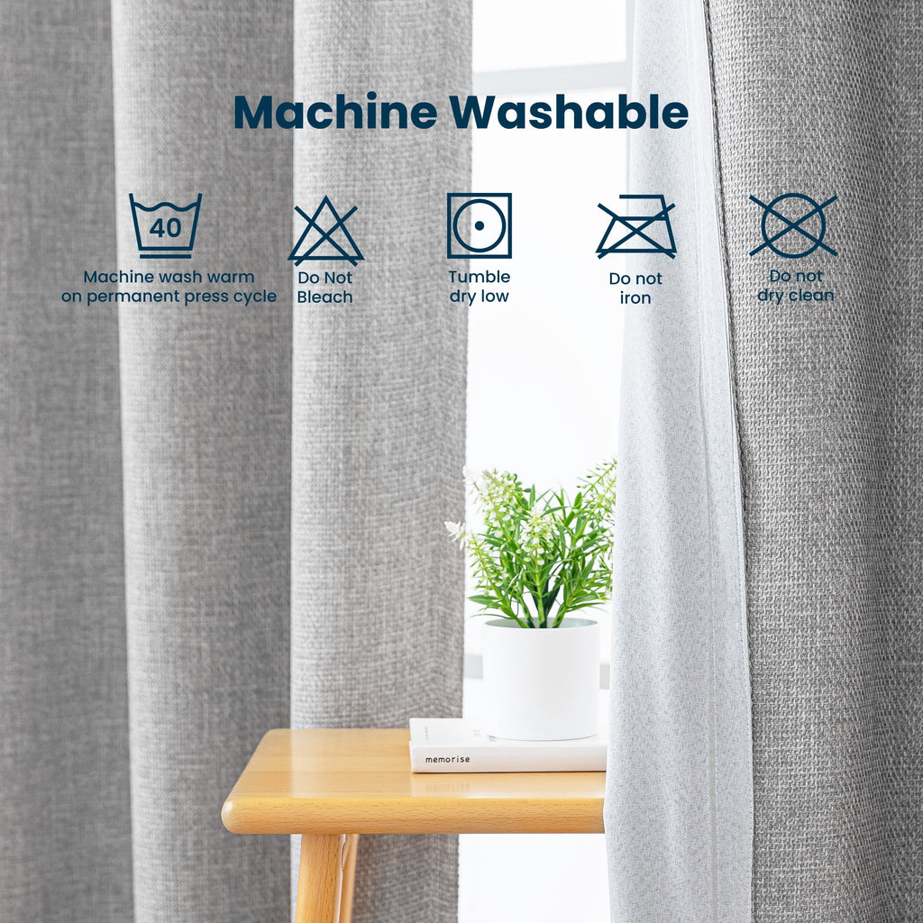 Sleep Zone 100% Blackout Curtains for Bedroom Full Light Blocking Curtains