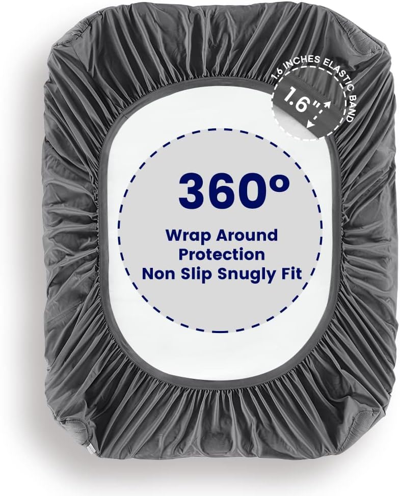 Grey Waterproof Mattress Pad