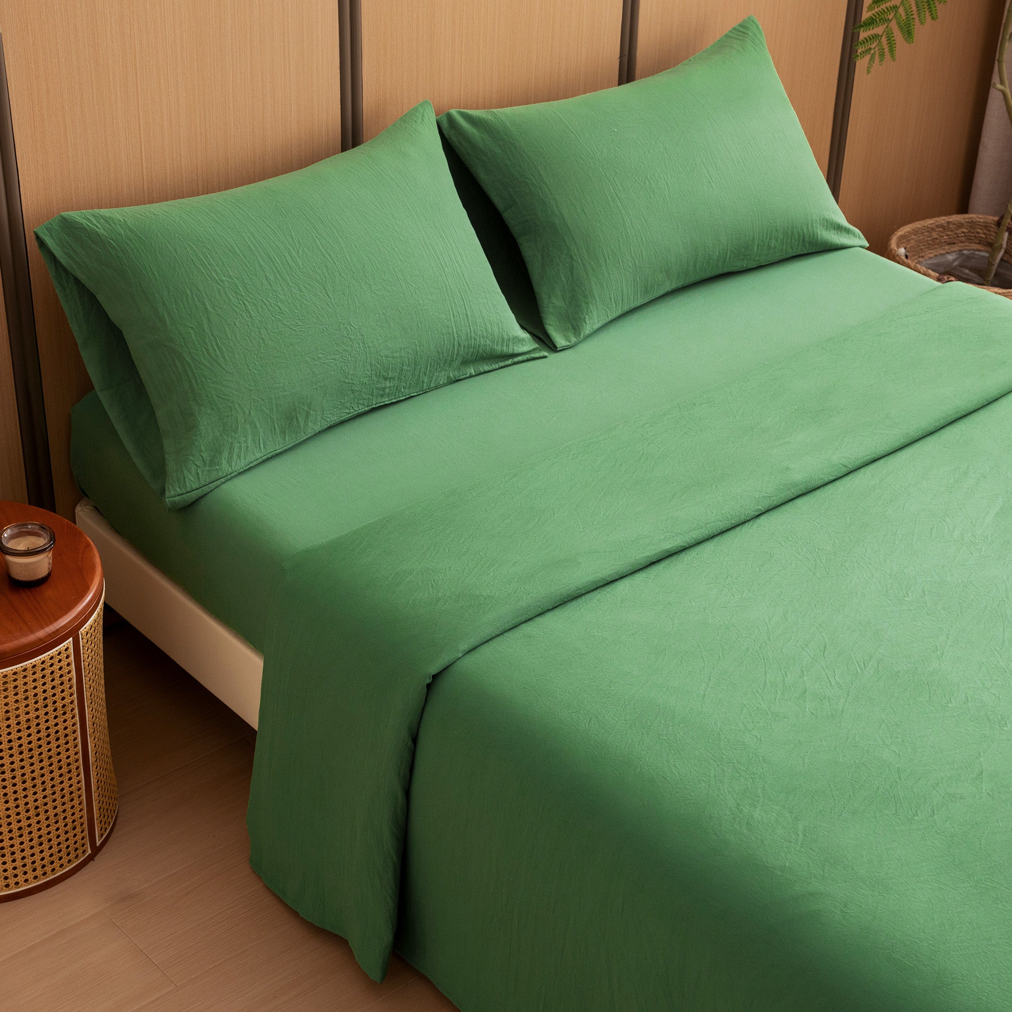 Washed Microfiber Sheet Set, Black 14 Inch Deep Pocket, Ultra Soft All Season