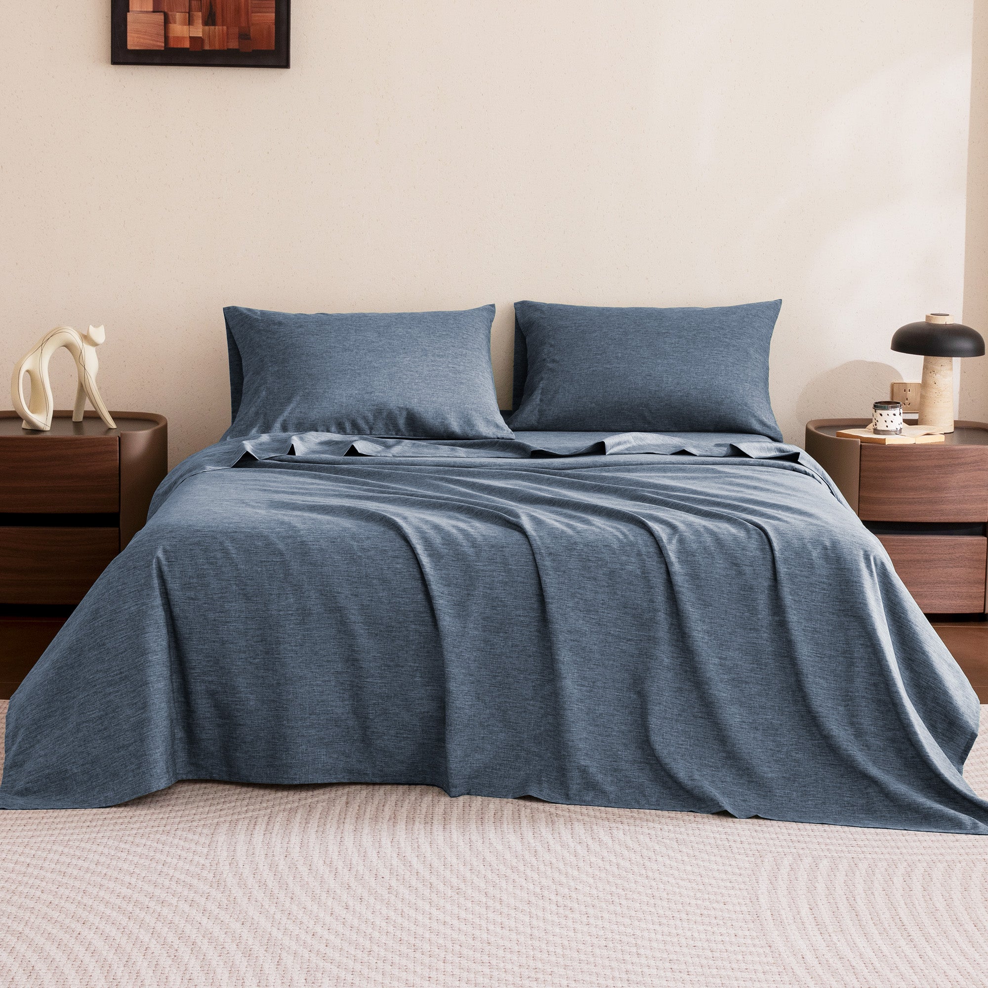 Cationic Microfiber Sheet Set, Brown 16 Inch Deep Pocket, Ultra Soft Breathable