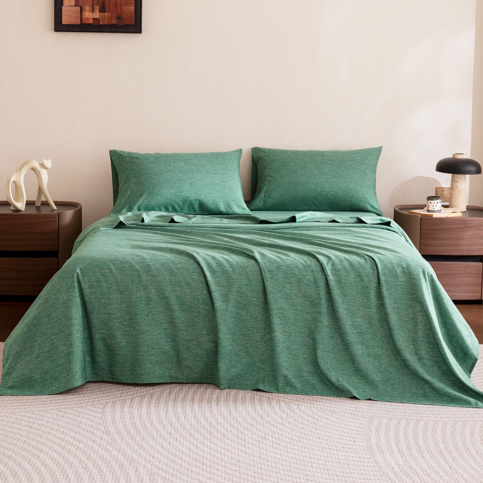 Cationic Microfiber Sheet Set, Brown 16 Inch Deep Pocket, Ultra Soft Breathable