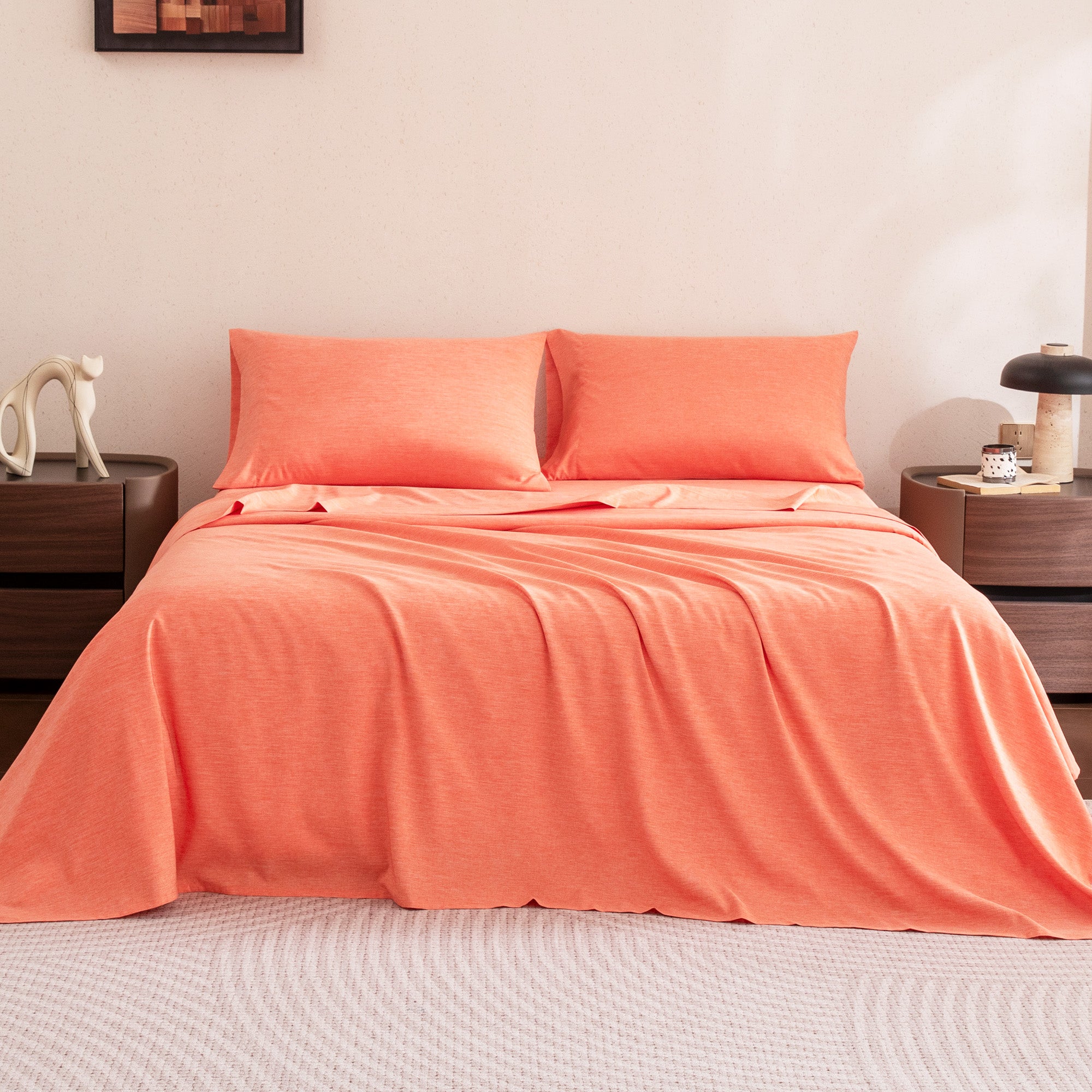 Cationic Microfiber Sheet Set, Brown 16 Inch Deep Pocket, Ultra Soft Breathable