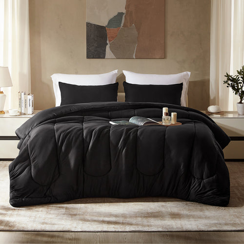 100% Microfiber Jersey Knit Comforter Set Duvet Set with Pillow Shams