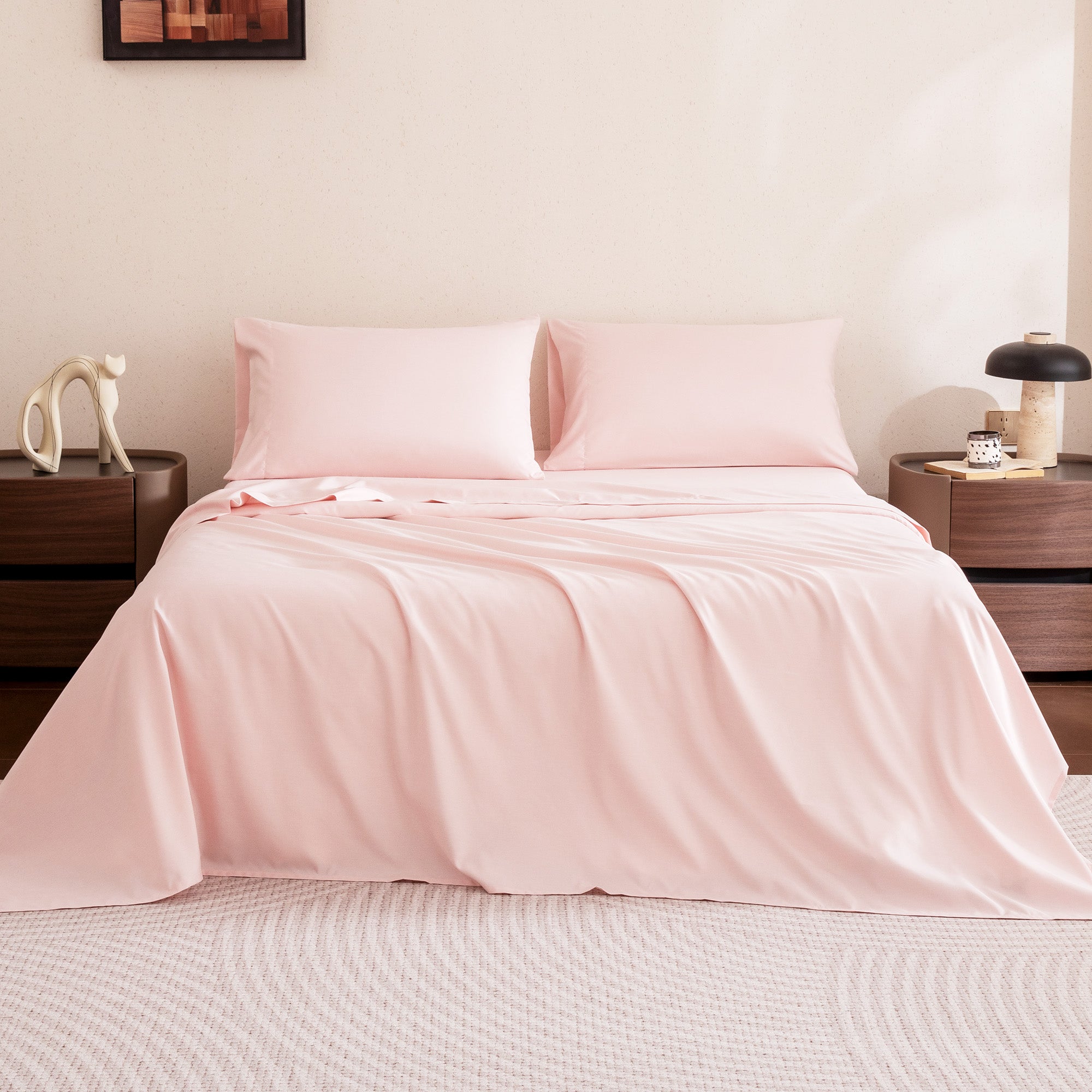 Cationic Microfiber Sheet Set, Brown 16 Inch Deep Pocket, Ultra Soft Breathable
