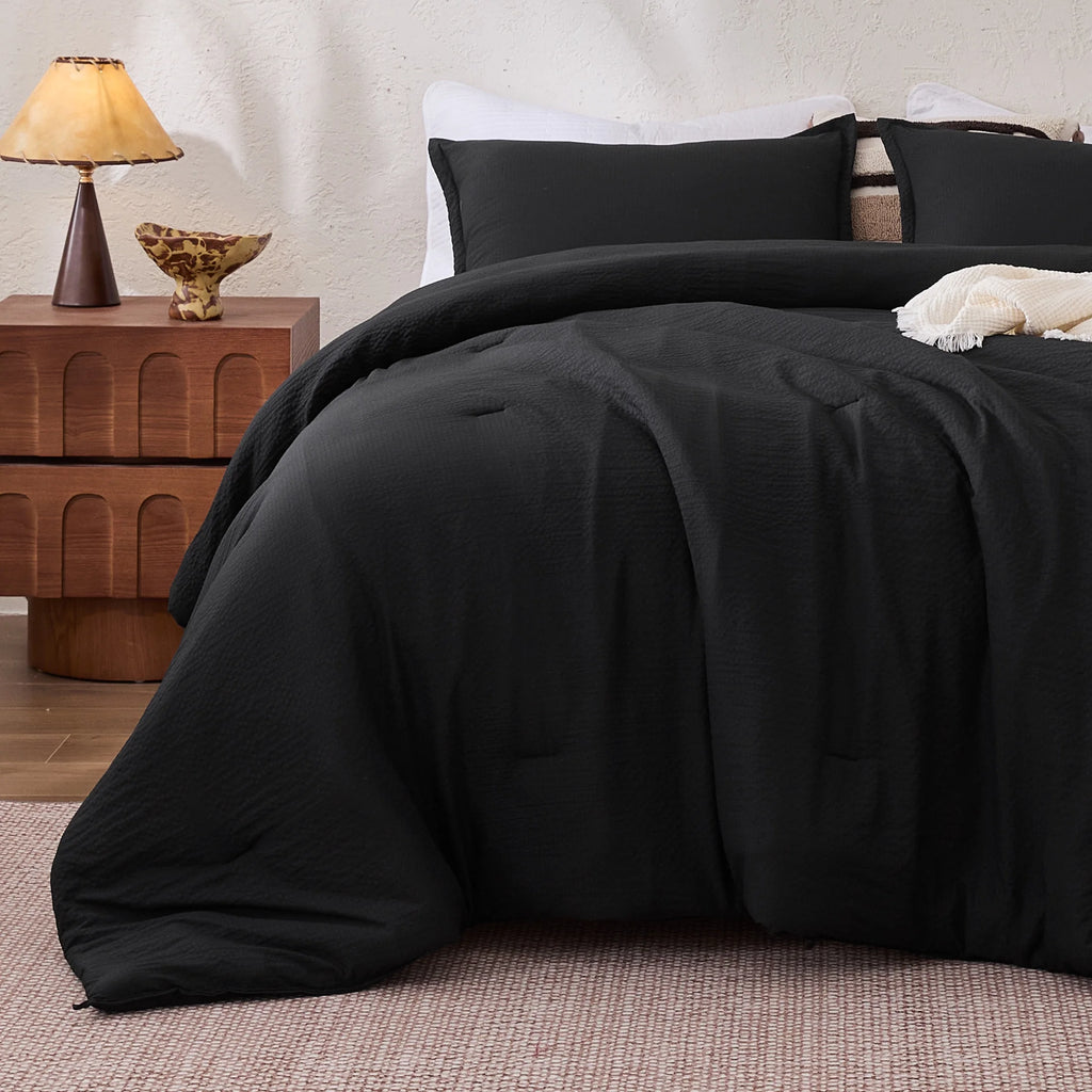 Seersucker Comforter Set, Luxury Ultra Soft Bedding