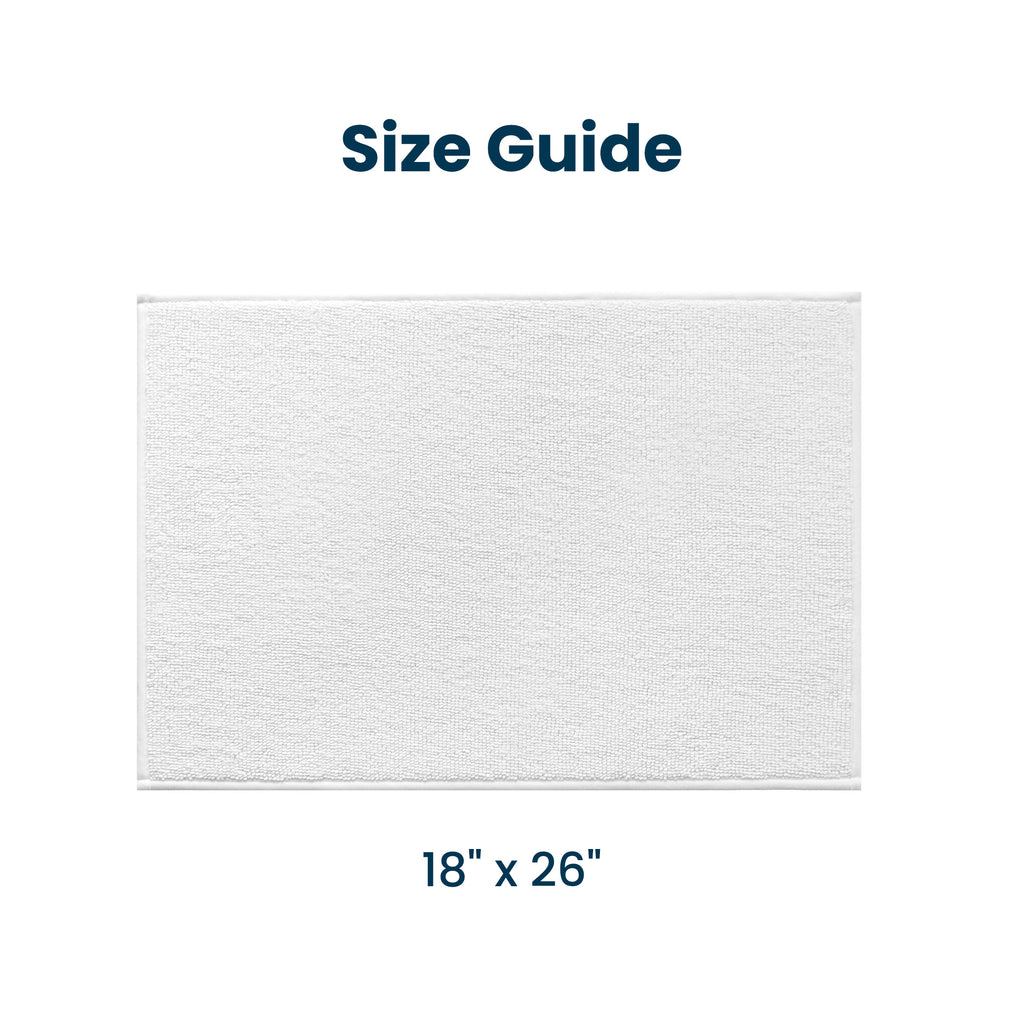 Bathroom Rug, Absorbent Non Slip Bath Mat with Soft Foam Layer, White