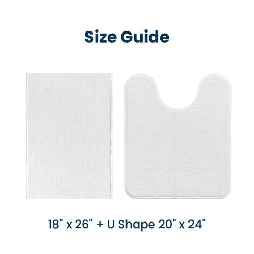 Bathroom Rug, Absorbent Non Slip Bath Mat with Soft Foam Layer, White